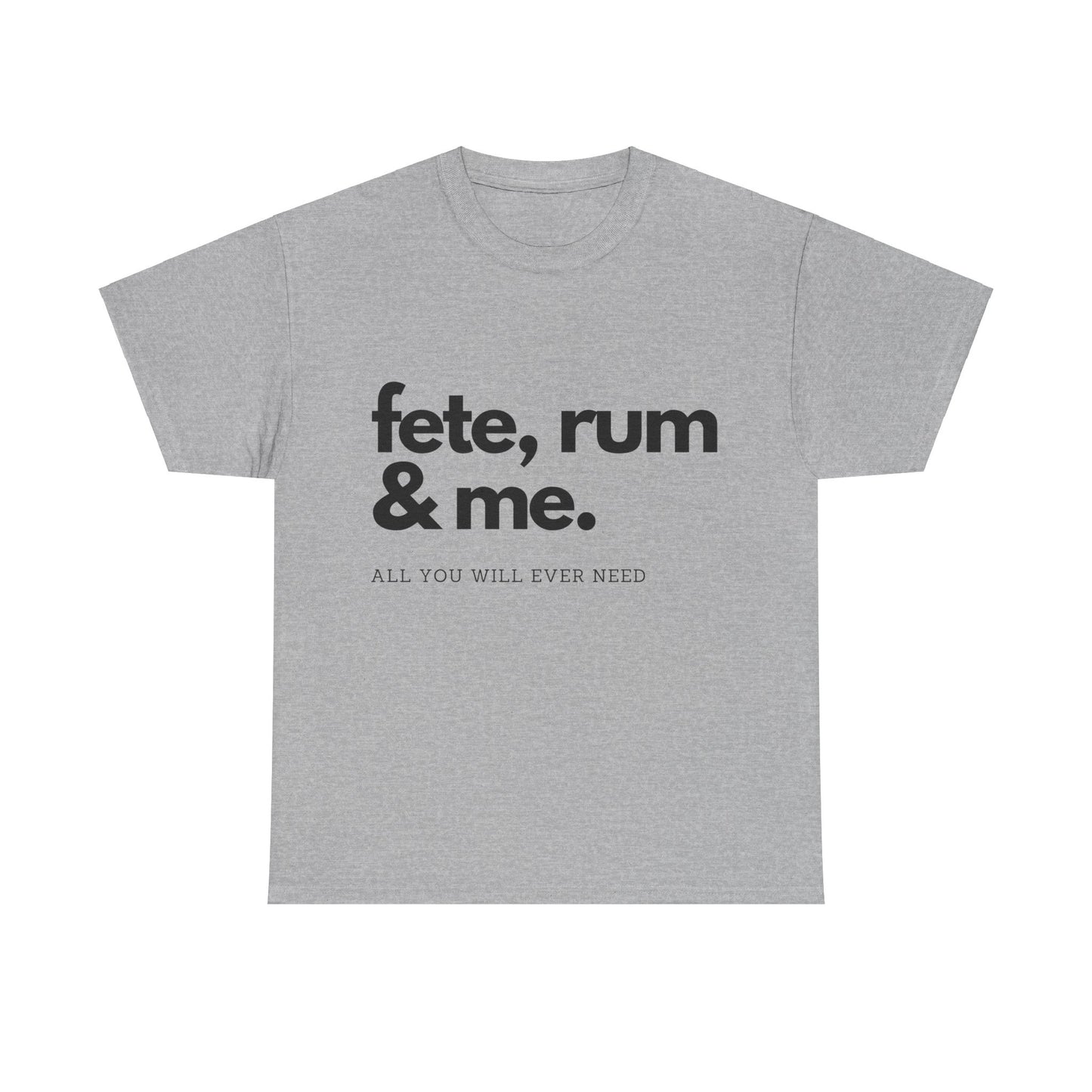 Rum, Fete & Me! - Unisex Heavy Cotton T-Shirt, Island Vibes, Caribbean Party, Fun, Lime, Fete
