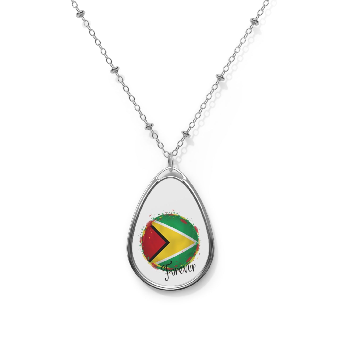 GUYANA Forever | Women's Oval Necklace | Caribbean Souvenir