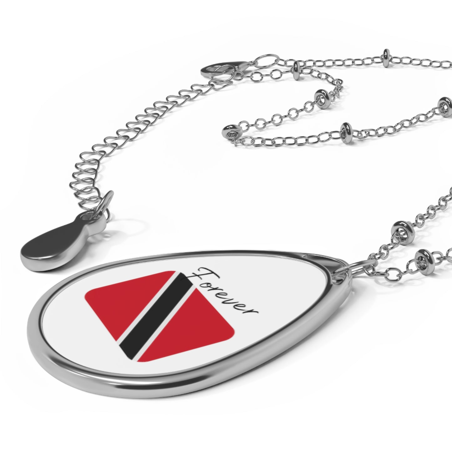TRINIDAD & TOBAGO FOREVER | Women's Oval Necklace | Caribbean Souvenir
