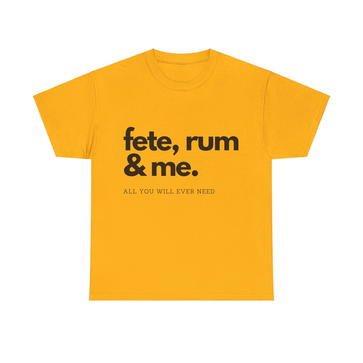 Rum, Fete & Me! - Unisex Heavy Cotton T-Shirt, Island Vibes, Caribbean Party, Fun, Lime, Fete