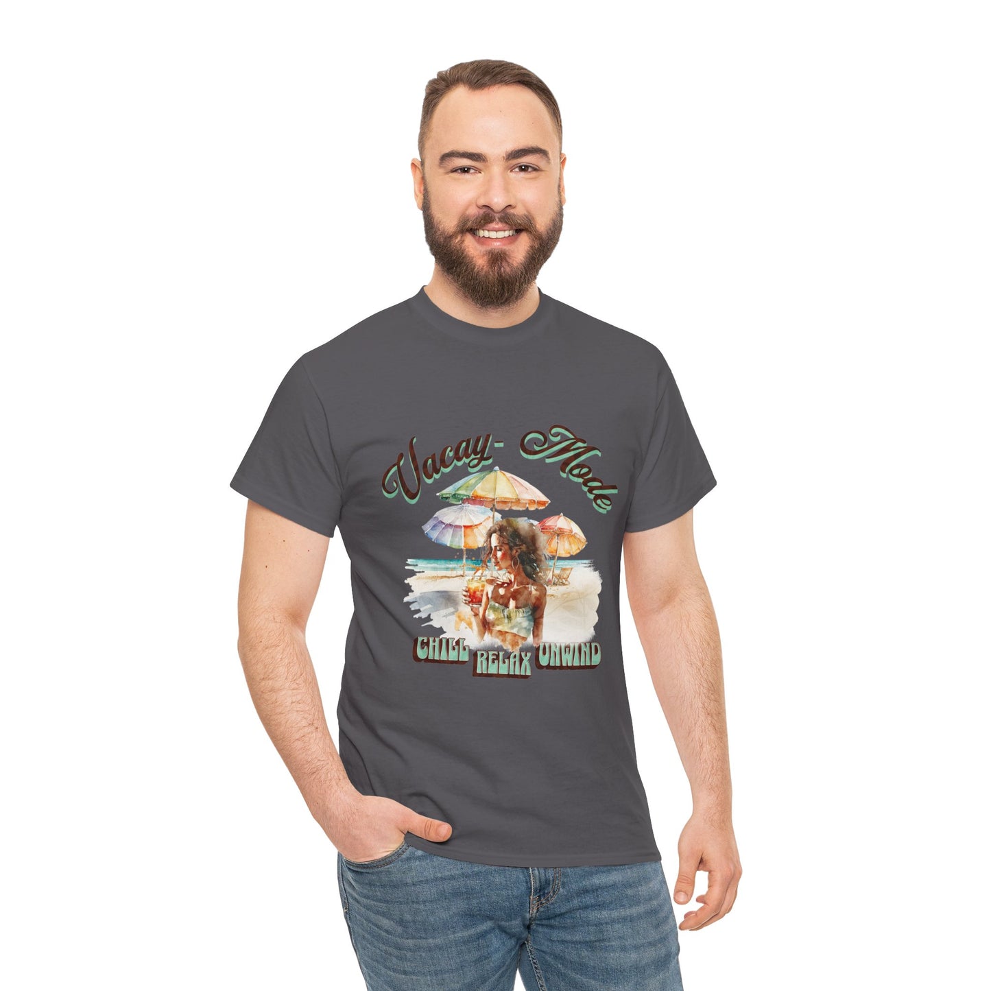 VACAY MODE Heavy Cotton T-Shirt for Men, Women, Teens
