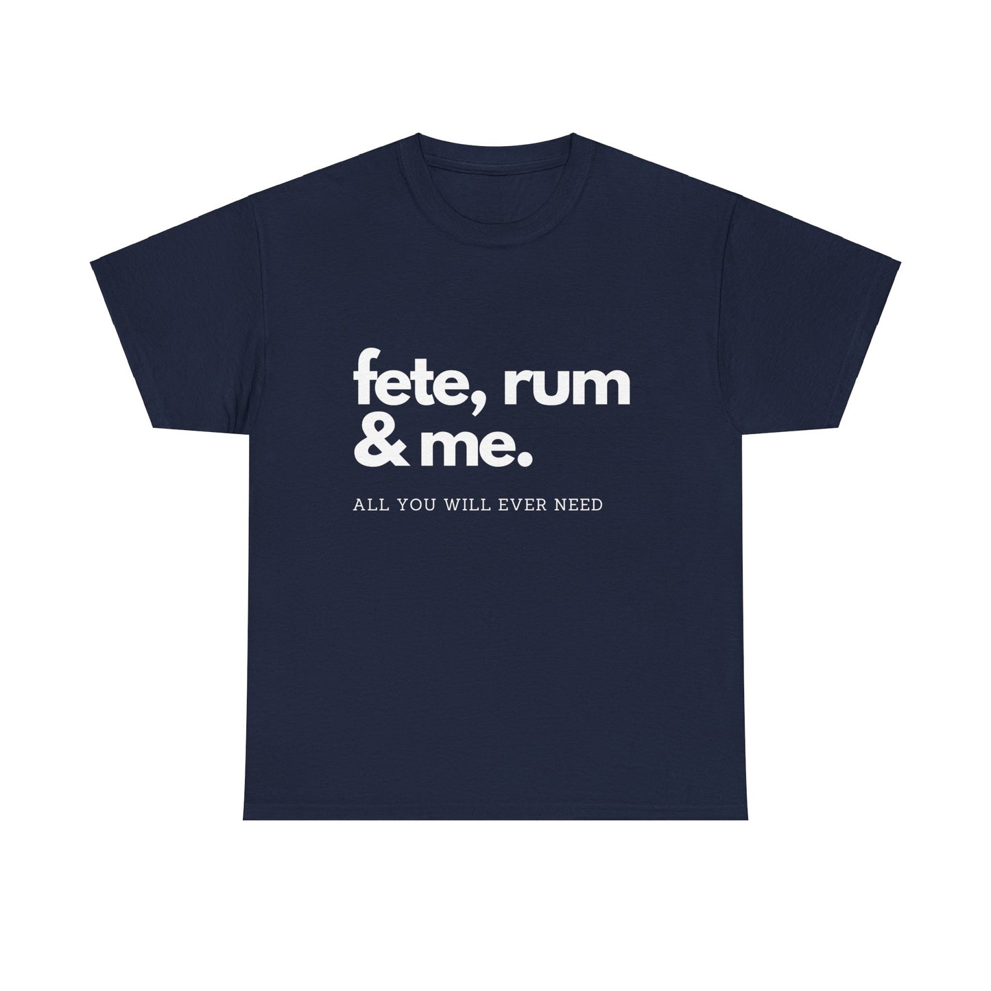 Rum, Fete & Me! - Unisex Heavy Cotton T-Shirt, Island Vibes, Caribbean Party, Fun, Lime, Fete