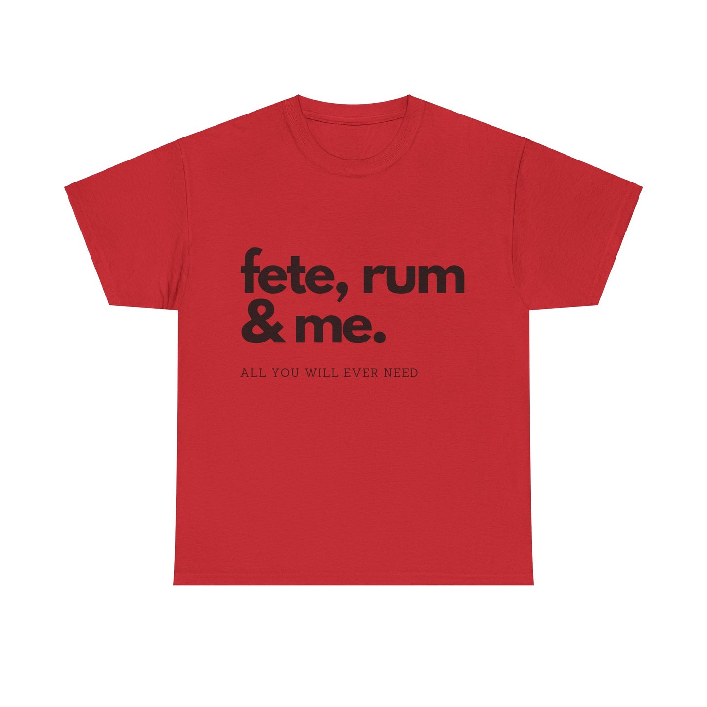 Rum, Fete & Me! - Unisex Heavy Cotton T-Shirt, Island Vibes, Caribbean Party, Fun, Lime, Fete