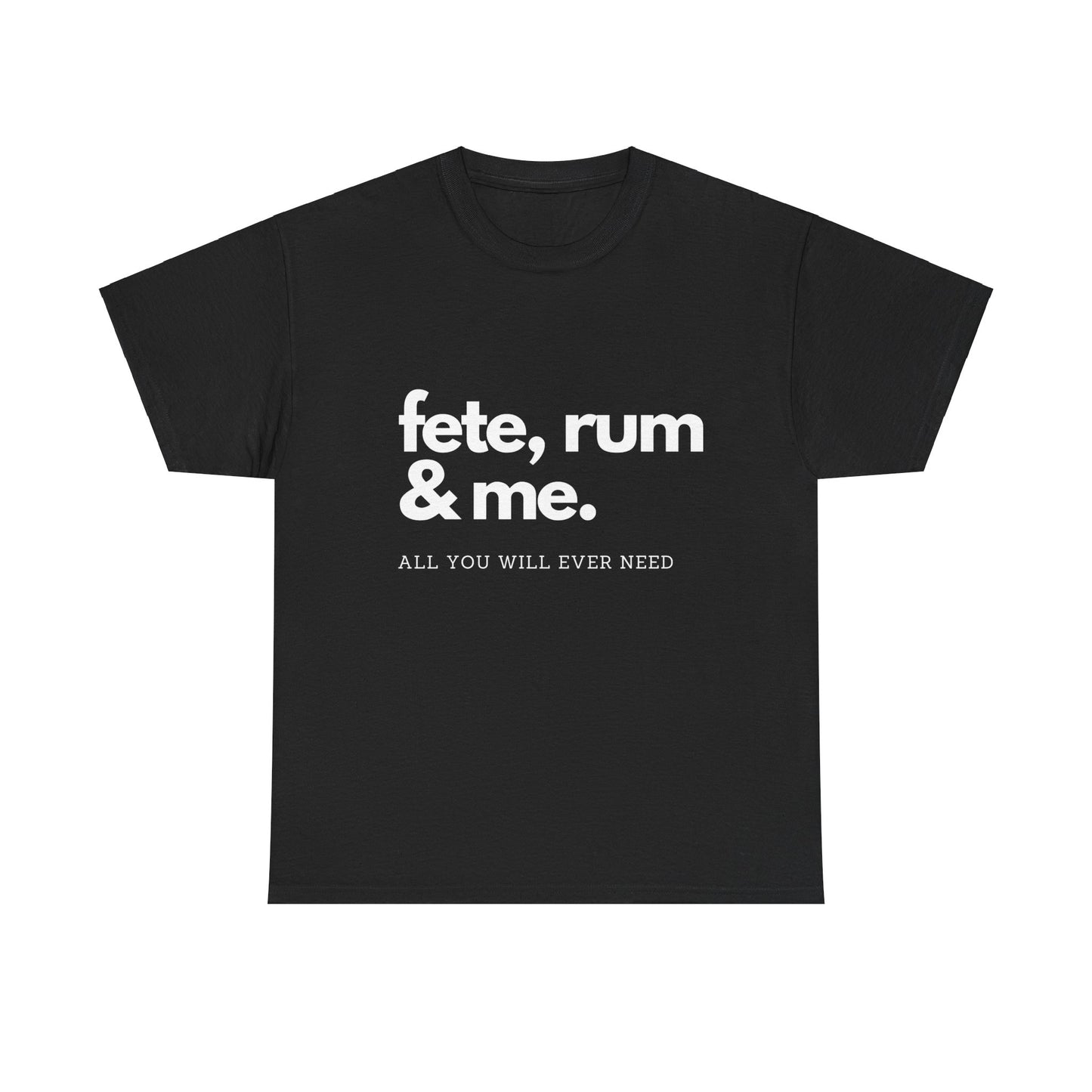 Rum, Fete & Me! - Unisex Heavy Cotton T-Shirt, Island Vibes, Caribbean Party, Fun, Lime, Fete