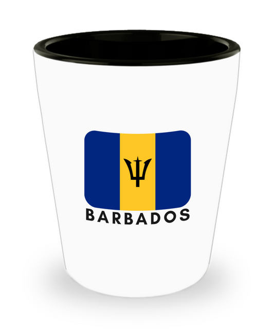 Carib Collection Shot Glass BAJAN ALWAYS - Barbados Flag Souvenir