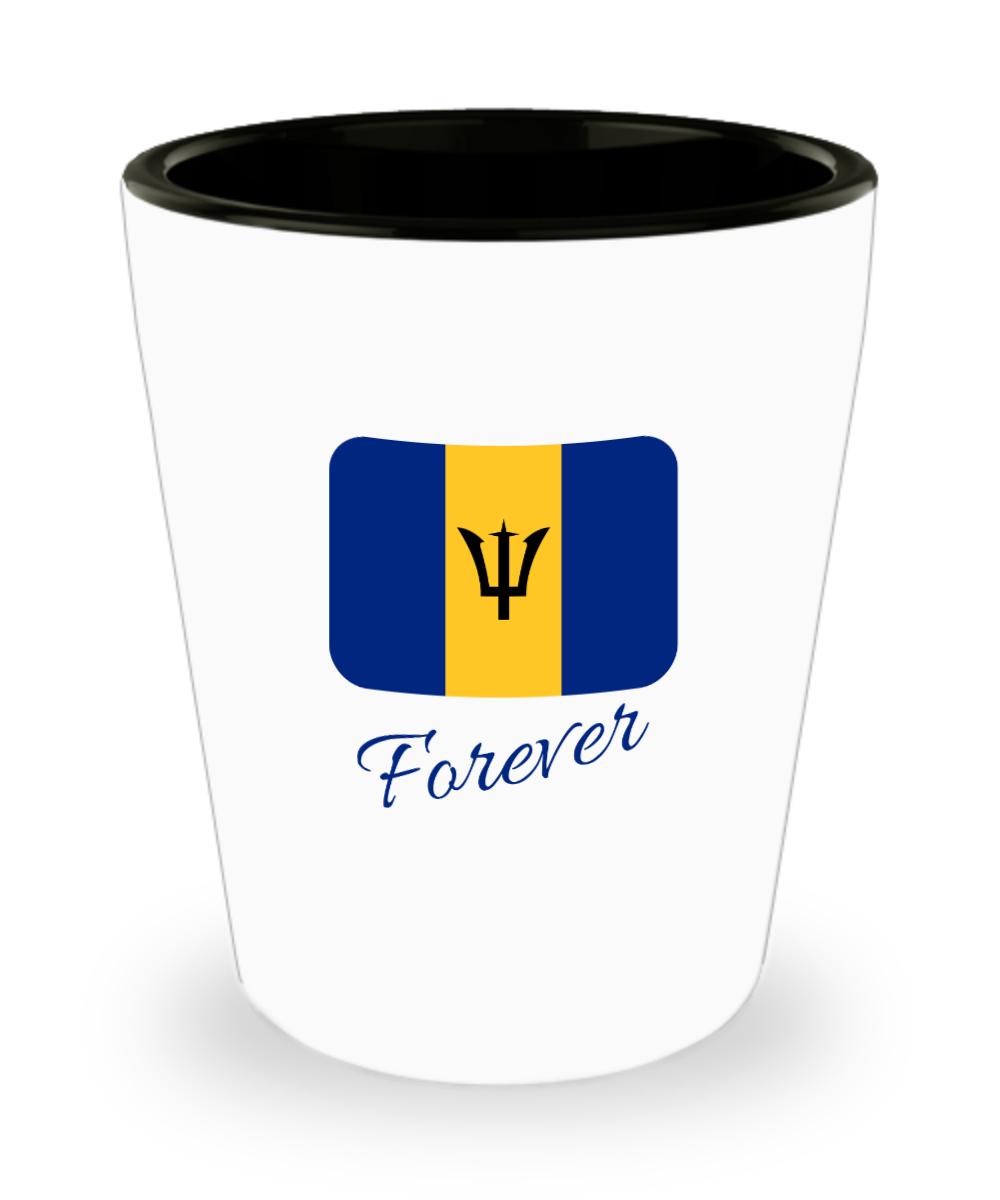 Carib Collection Shot Glass BAJAN ALWAYS - Barbados Flag Souvenir