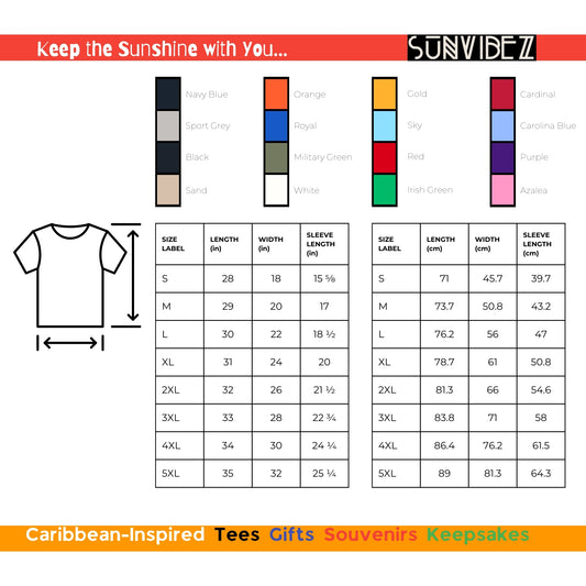 TRINIDAD Forever - Unisex Classic Tee, Mini Flag on both Sleeves, Trinidad & Tobago, Caribbean, West Indian, Sports, Cricket, Soccer, Football, Country Flag