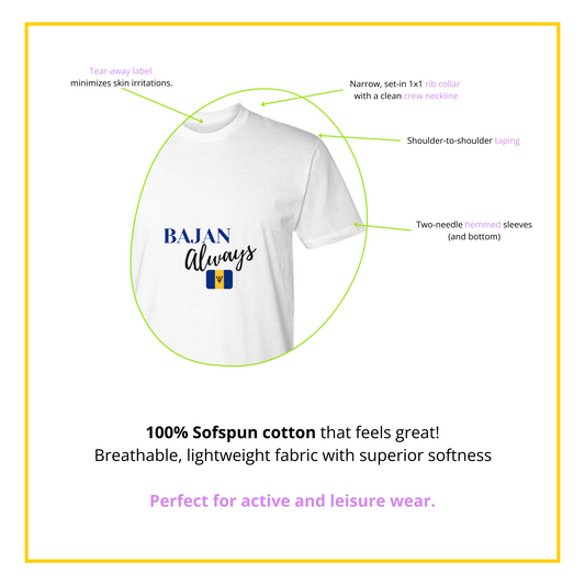 BAJAN Always UNISEX Premium Tee (white) - Sweet Barbados