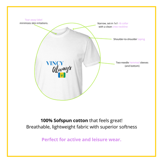 VINCY Always, UNISEX Premium Tee (white), Sweet ST.VINCENT