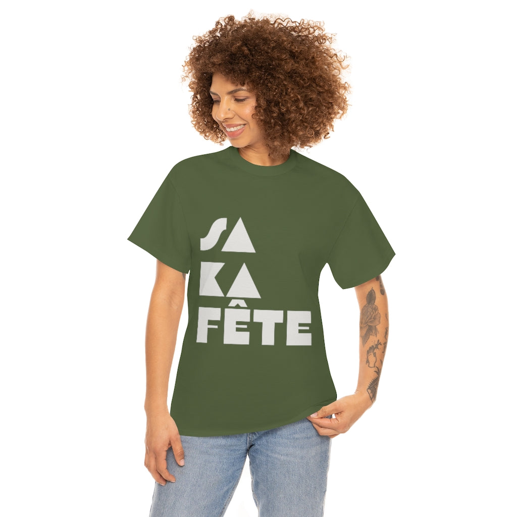 SA KA Fête WHITE - Unisex Heavy Cotton T-Shirt