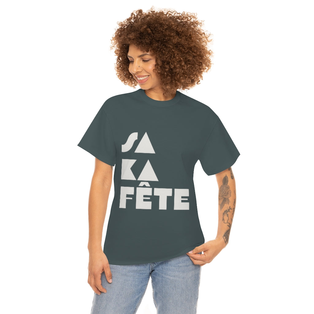 SA KA Fête WHITE - Unisex Heavy Cotton T-Shirt