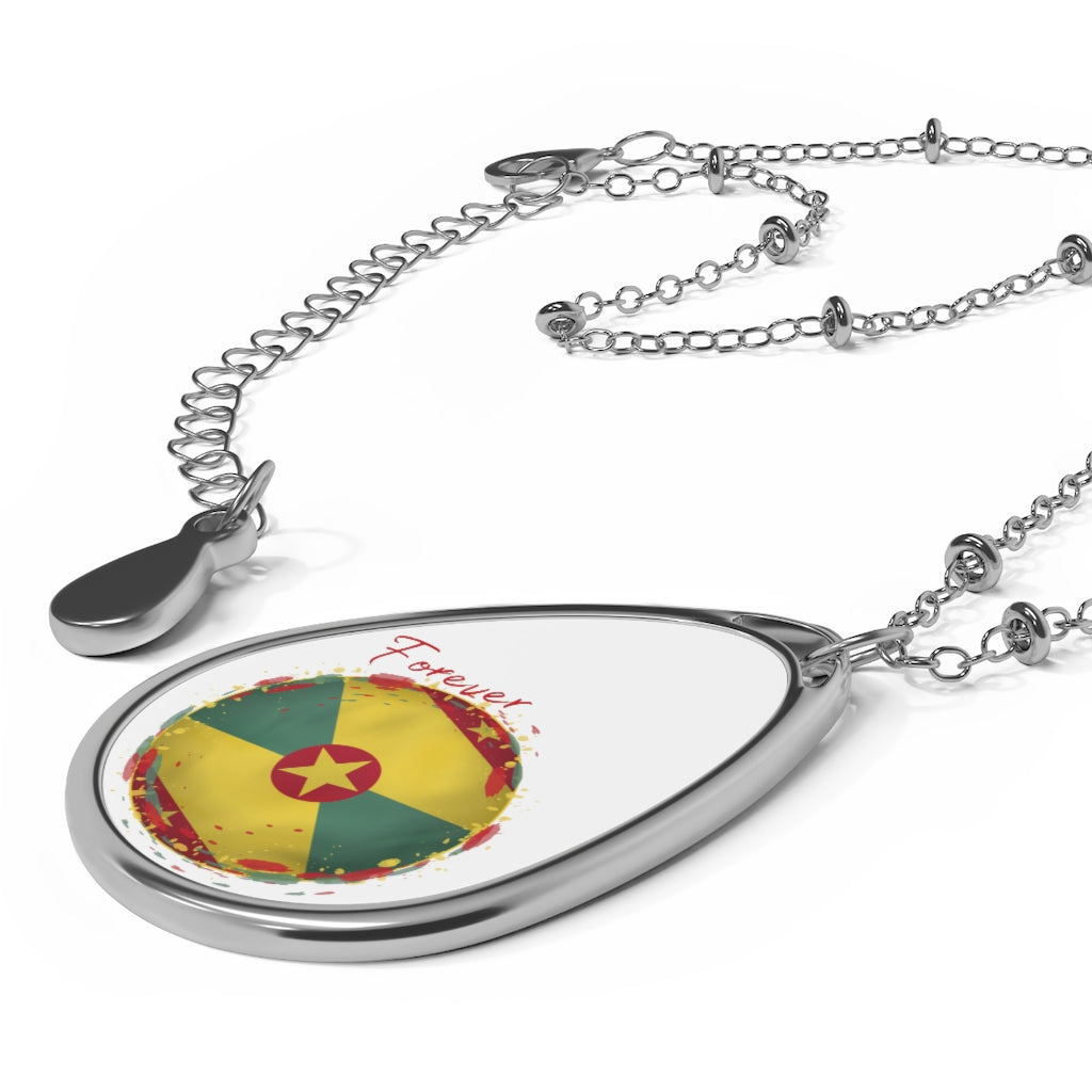 GRENADA FOREVER Oval Necklace, Caribbean Souvenir