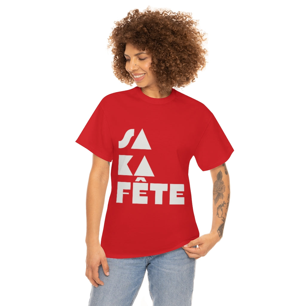 SA KA Fête WHITE - Unisex Heavy Cotton T-Shirt