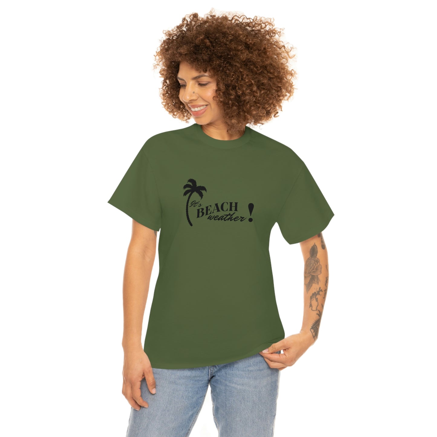 It's BEACH WEATHER - Heavy Cotton T-SHIRT for Men or Women