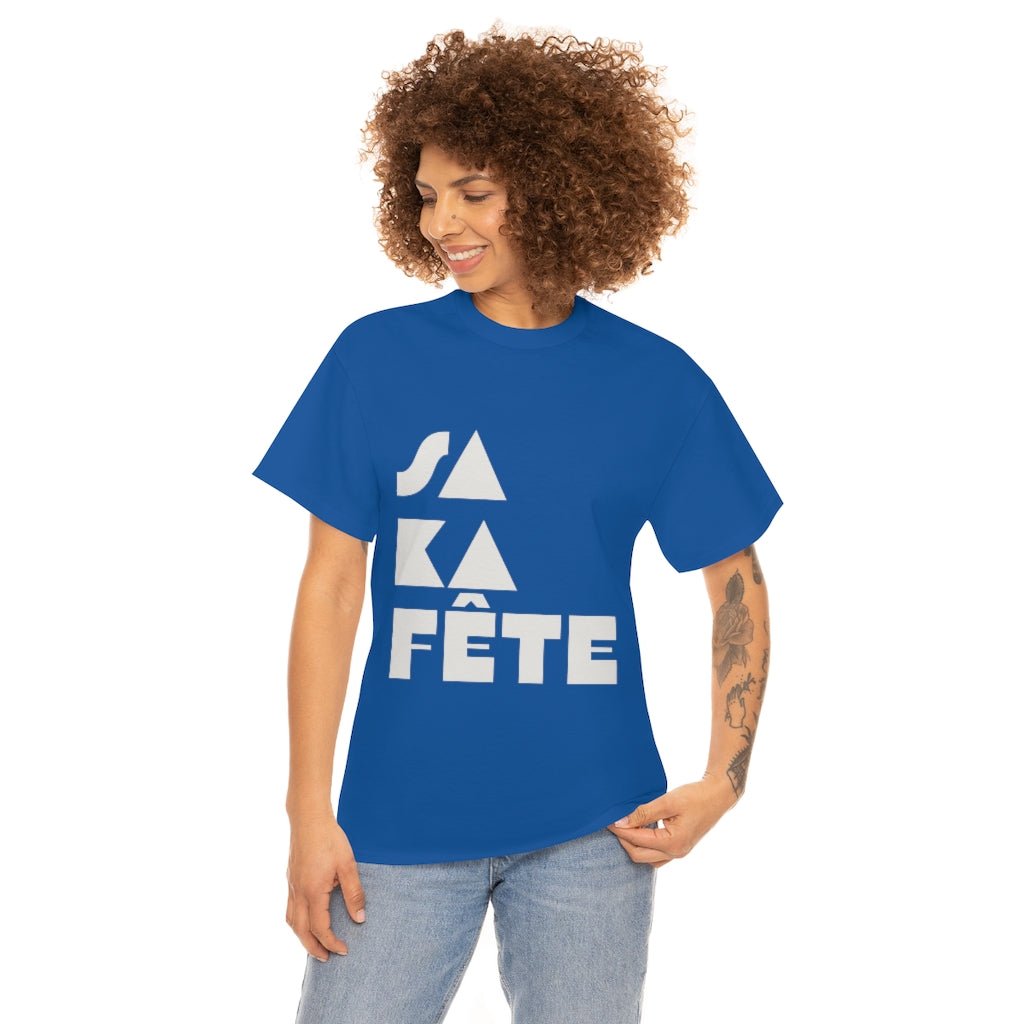SA KA Fête WHITE - Unisex Heavy Cotton T-Shirt