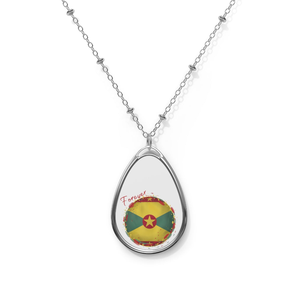 GRENADA FOREVER Oval Necklace, Caribbean Souvenir