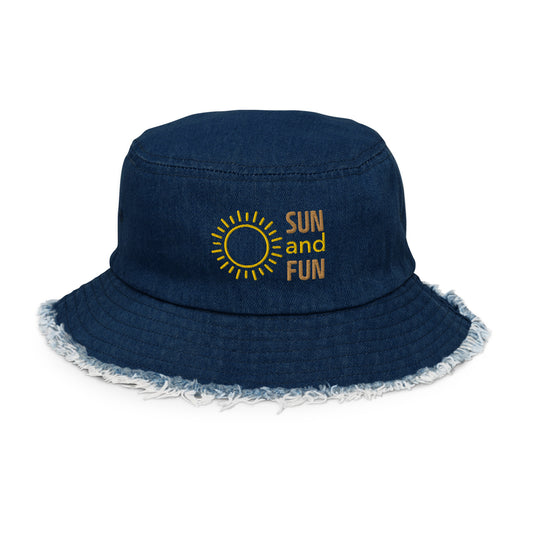 Bucket Hat - Distressed Denim