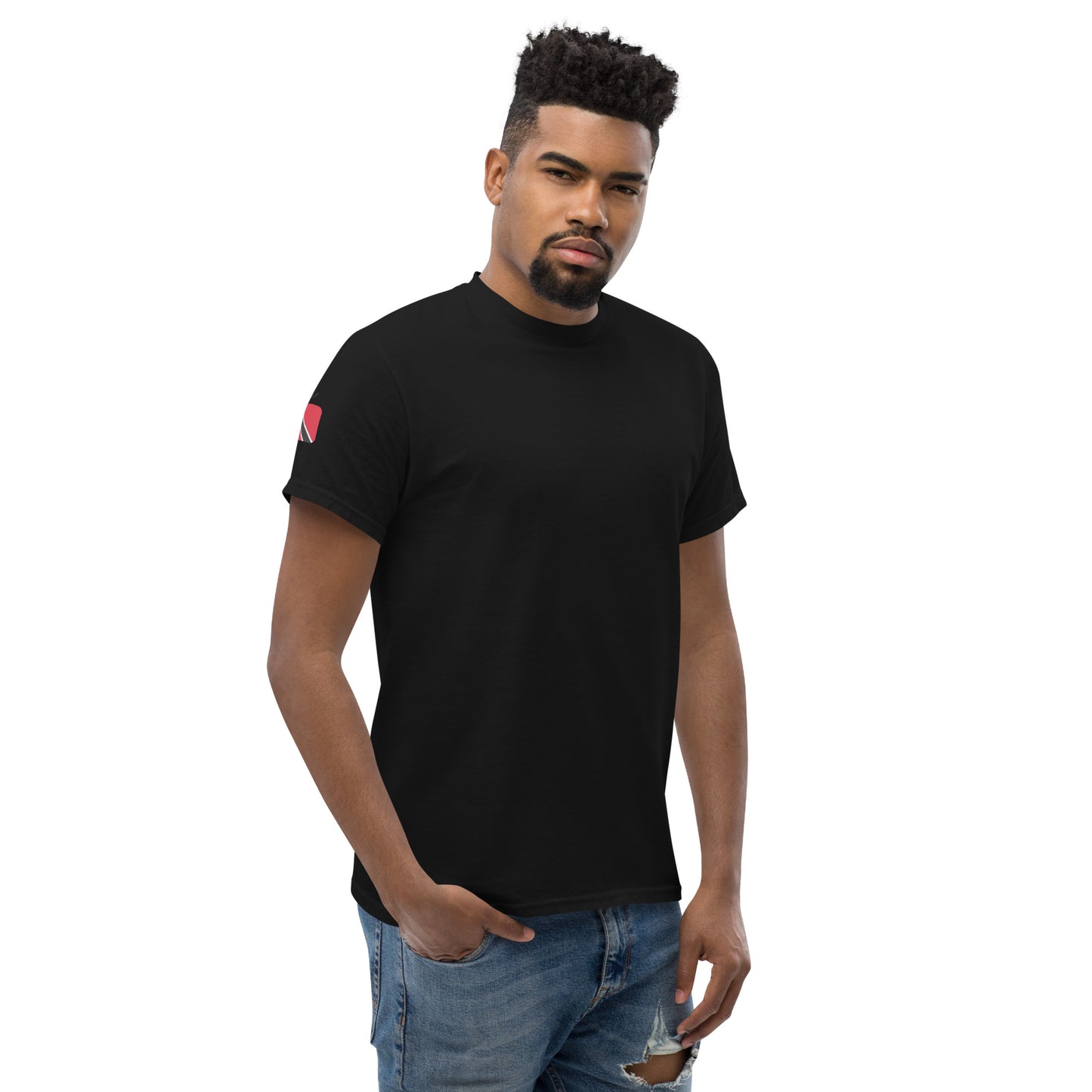 TRINIDAD Forever - Unisex Classic Tee, Mini Flag on both Sleeves, Trinidad & Tobago, Caribbean, West Indian, Sports, Cricket, Soccer, Football, Country Flag