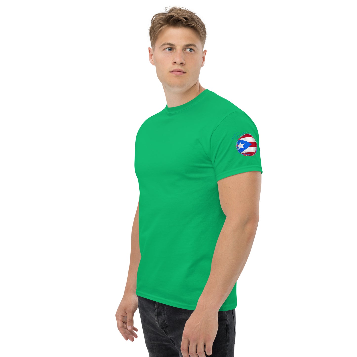 PUERTO RICO Men's classic tee, Mini Flag on Sleeves