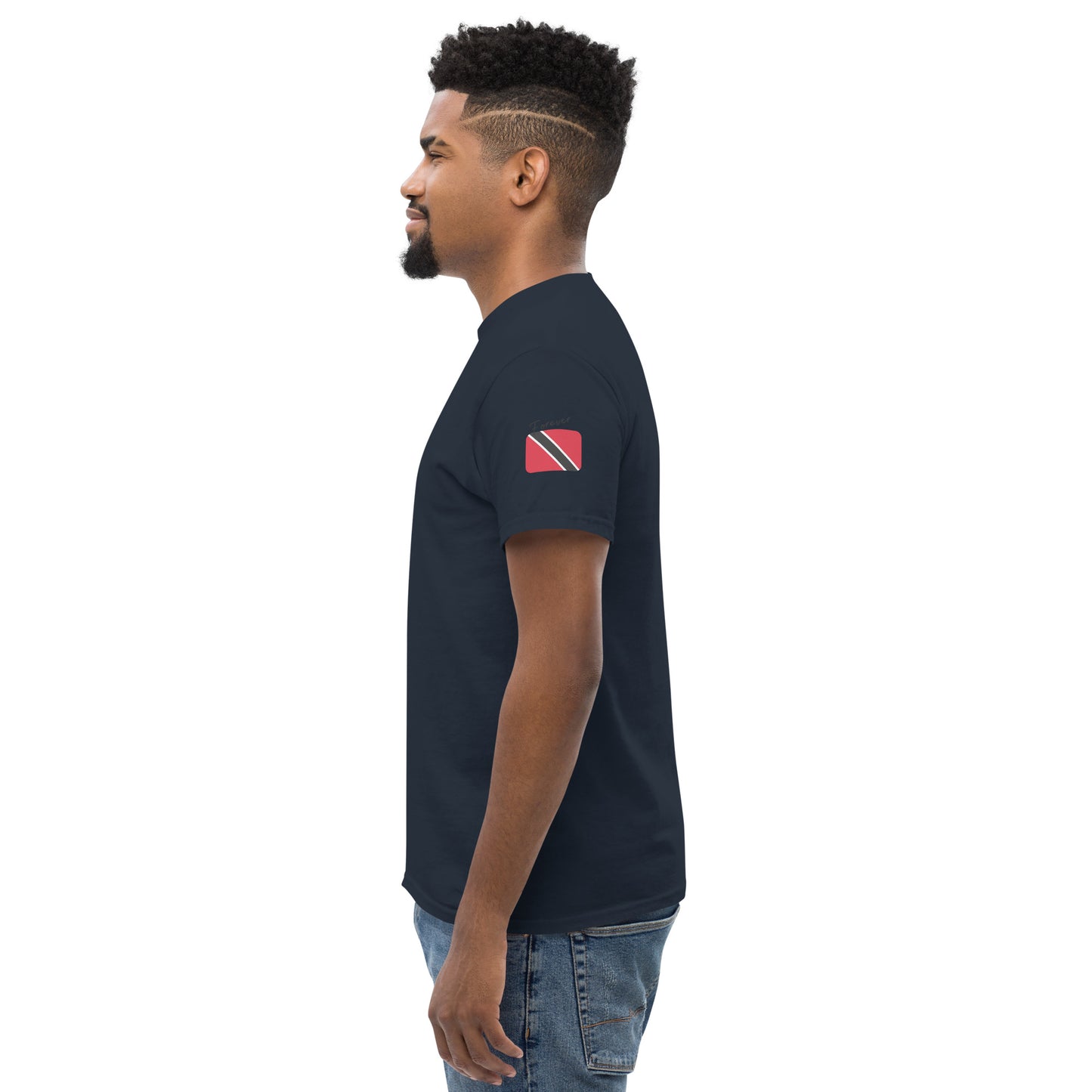 TRINIDAD Forever - Unisex Classic Tee, Mini Flag on both Sleeves, Trinidad & Tobago, Caribbean, West Indian, Sports, Cricket, Soccer, Football, Country Flag
