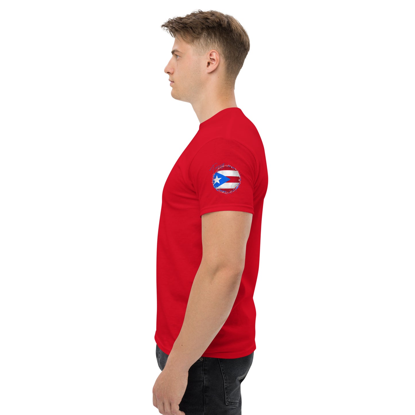 PUERTO RICO Men's classic tee, Mini Flag on Sleeves