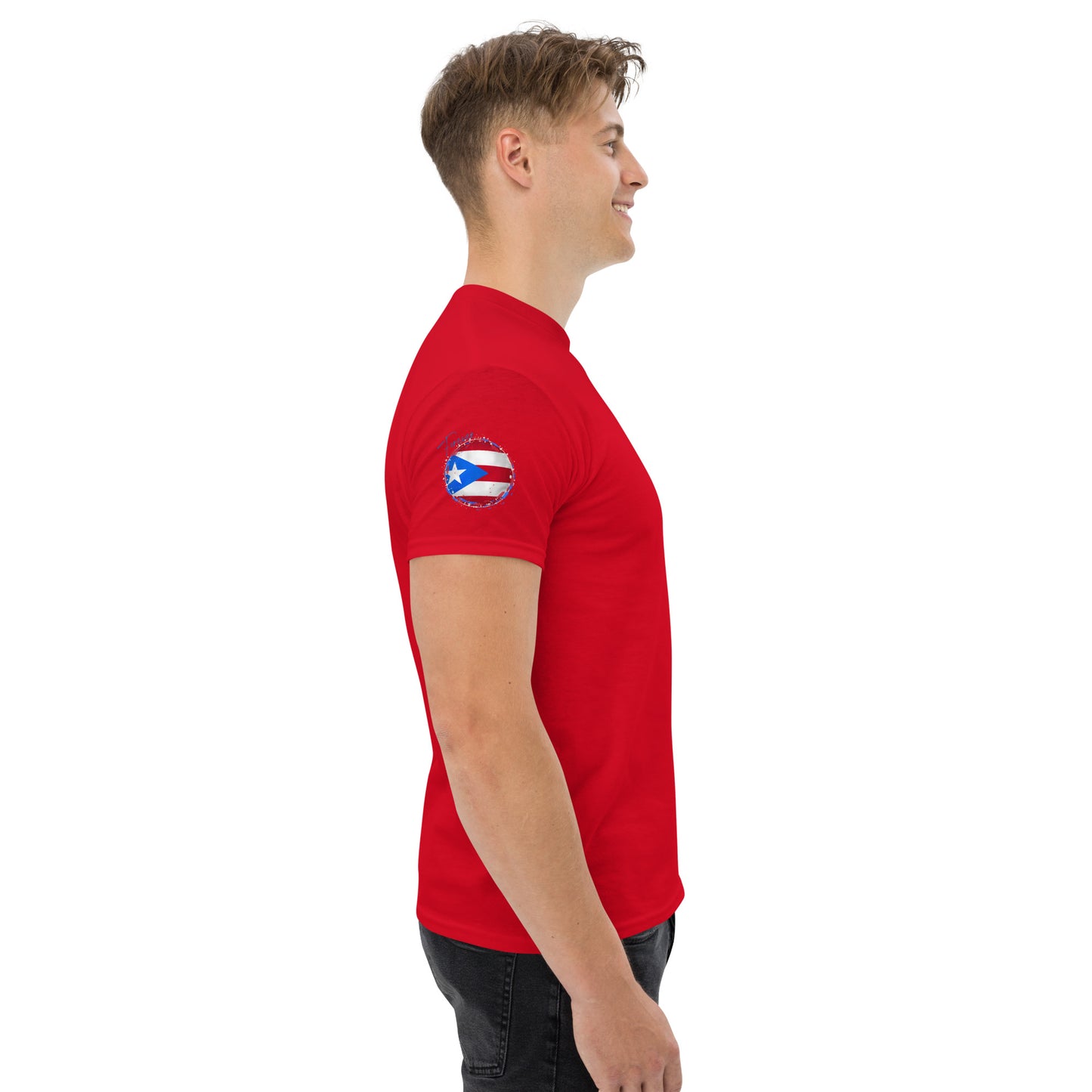 PUERTO RICO Men's classic tee, Mini Flag on Sleeves