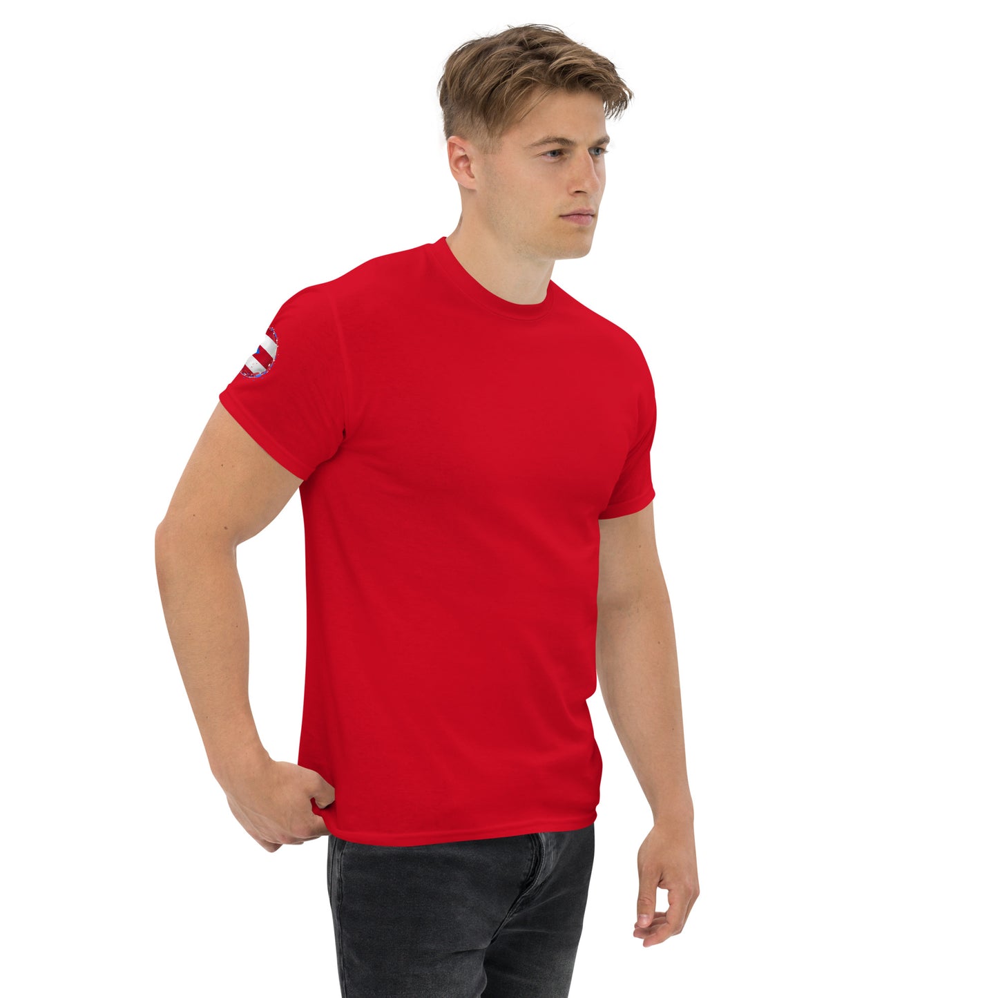 PUERTO RICO Men's classic tee, Mini Flag on Sleeves