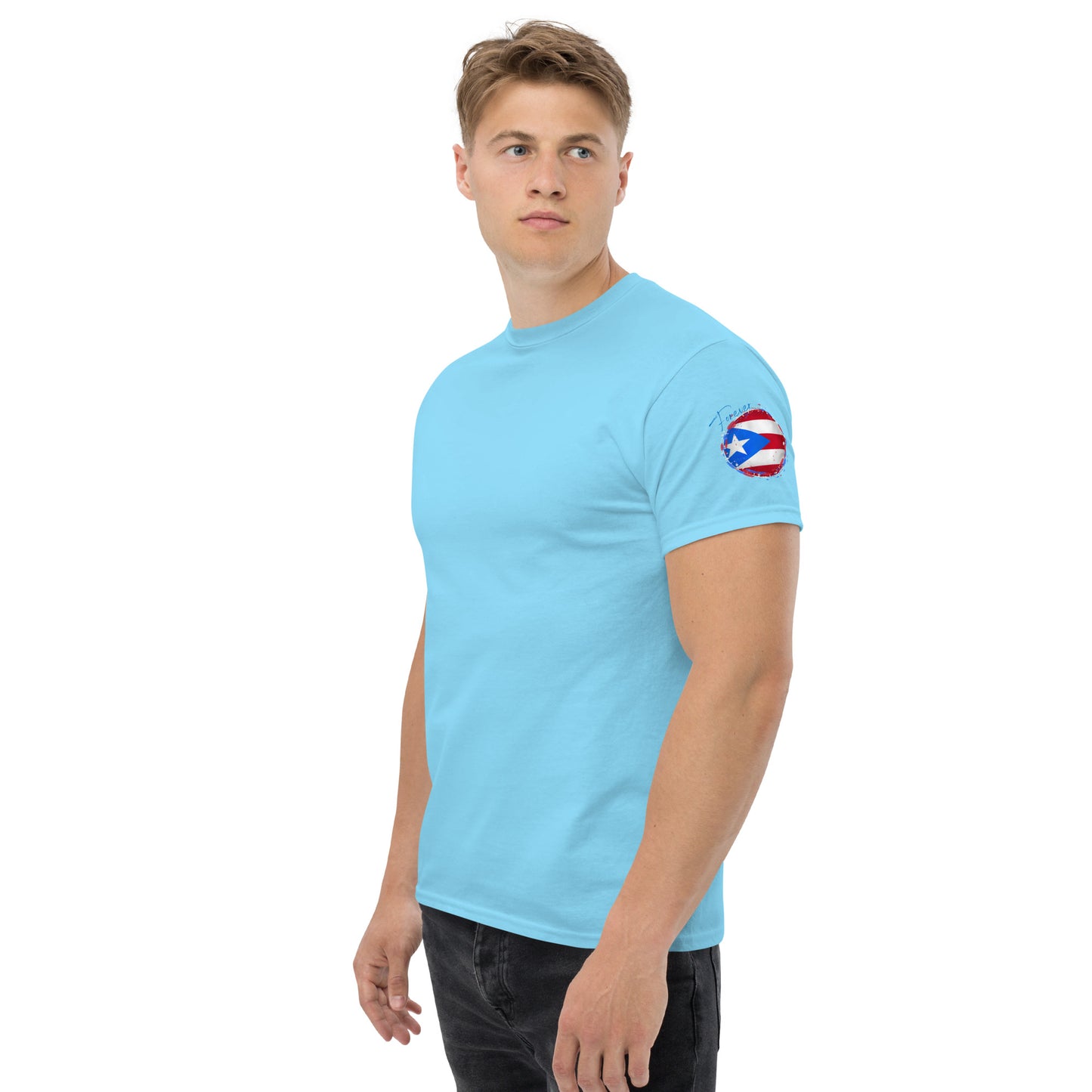 PUERTO RICO Men's classic tee, Mini Flag on Sleeves