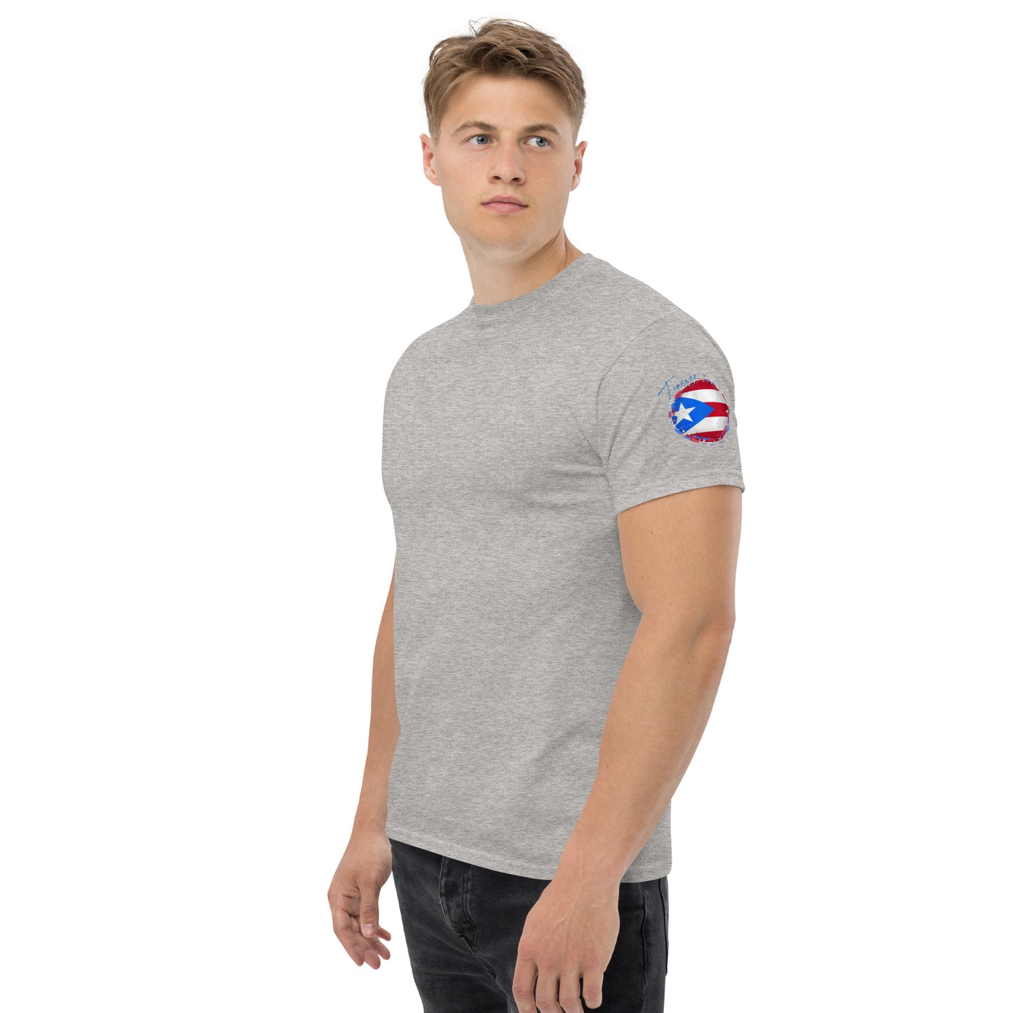 PUERTO RICO Men's classic tee, Mini Flag on Sleeves