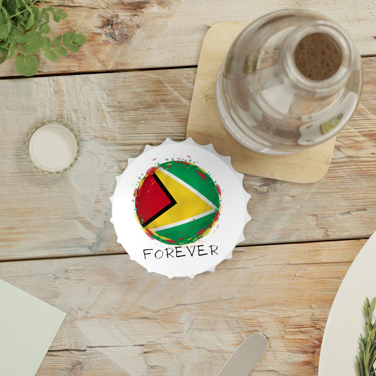 GUYANA Flag | 2-in-1 Bottle Opener with Magnetic Back | Souvenir or Everyday Use