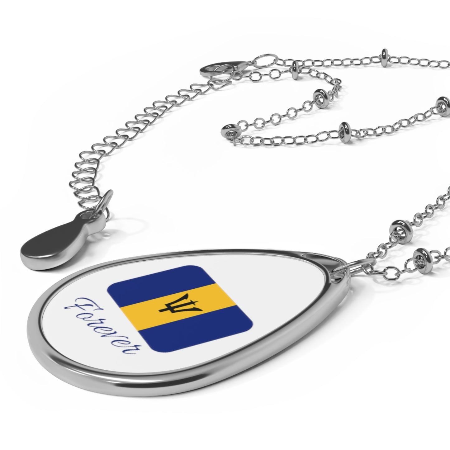 BARBADOS FOREVER | Women's Oval Necklace | Caribbean Souvenir