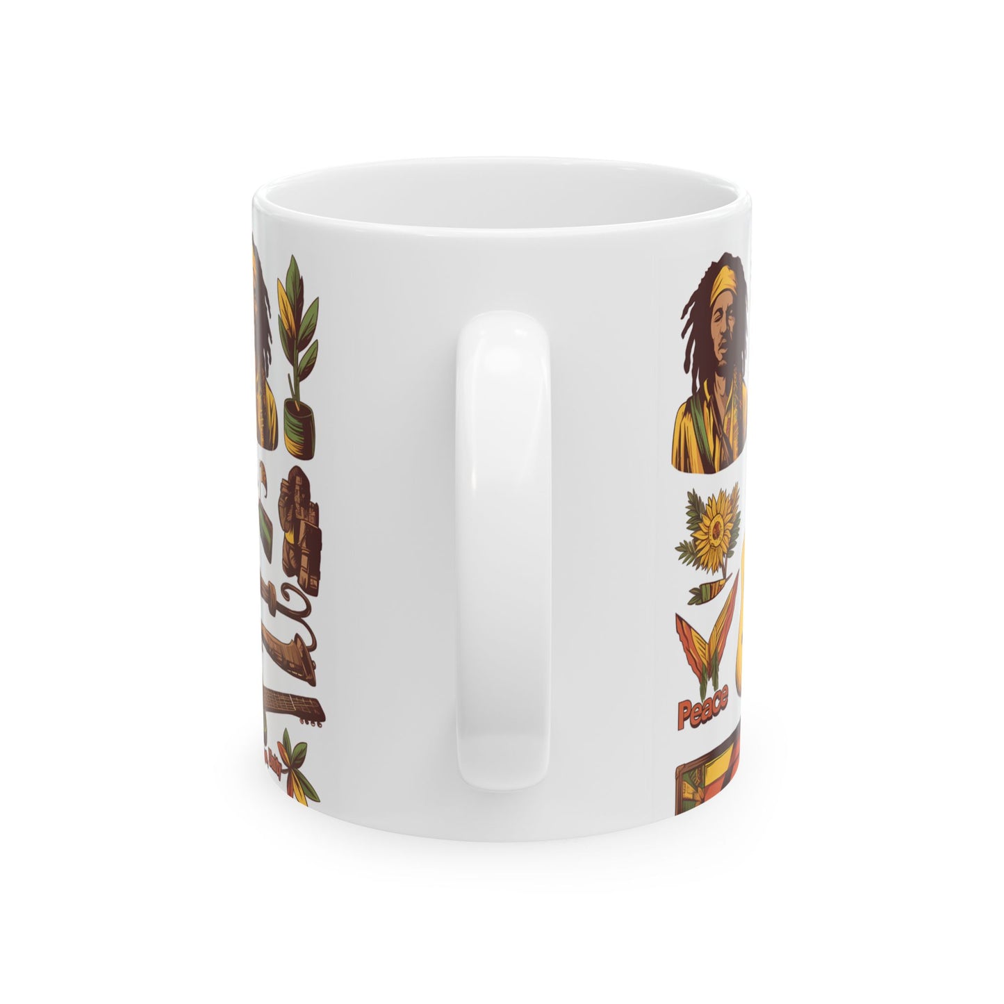 Reggae Vibes Caribbean Coffee Mug 11oz, White