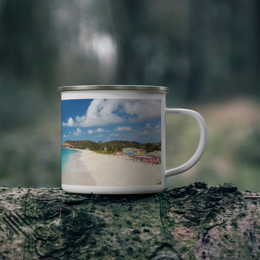 Caribbean Beach Vibes, Enamel Camp Mug – Durable, 12oz, Gift, Cruise, Souvenir, Travel, Keepsake