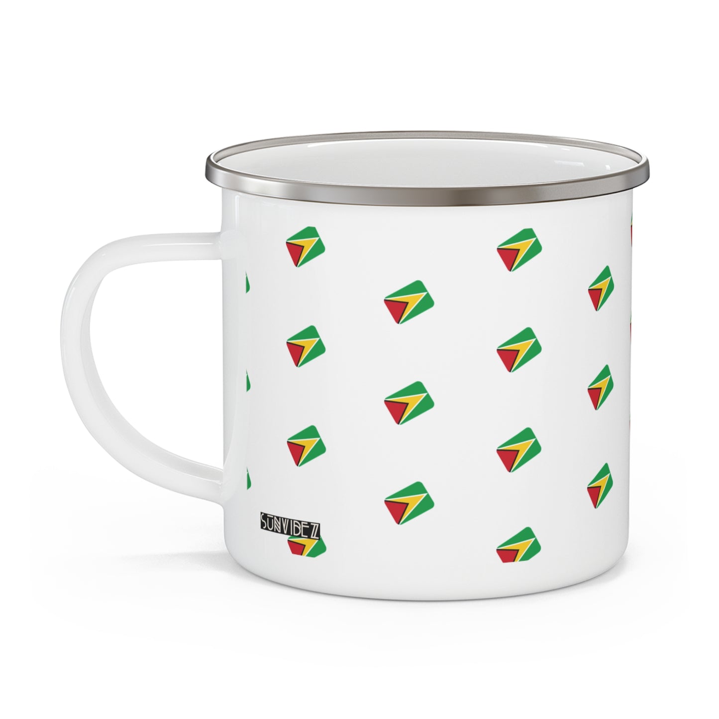 Guyana Flag Design, Enamel Camp Mug, Durable, 12oz