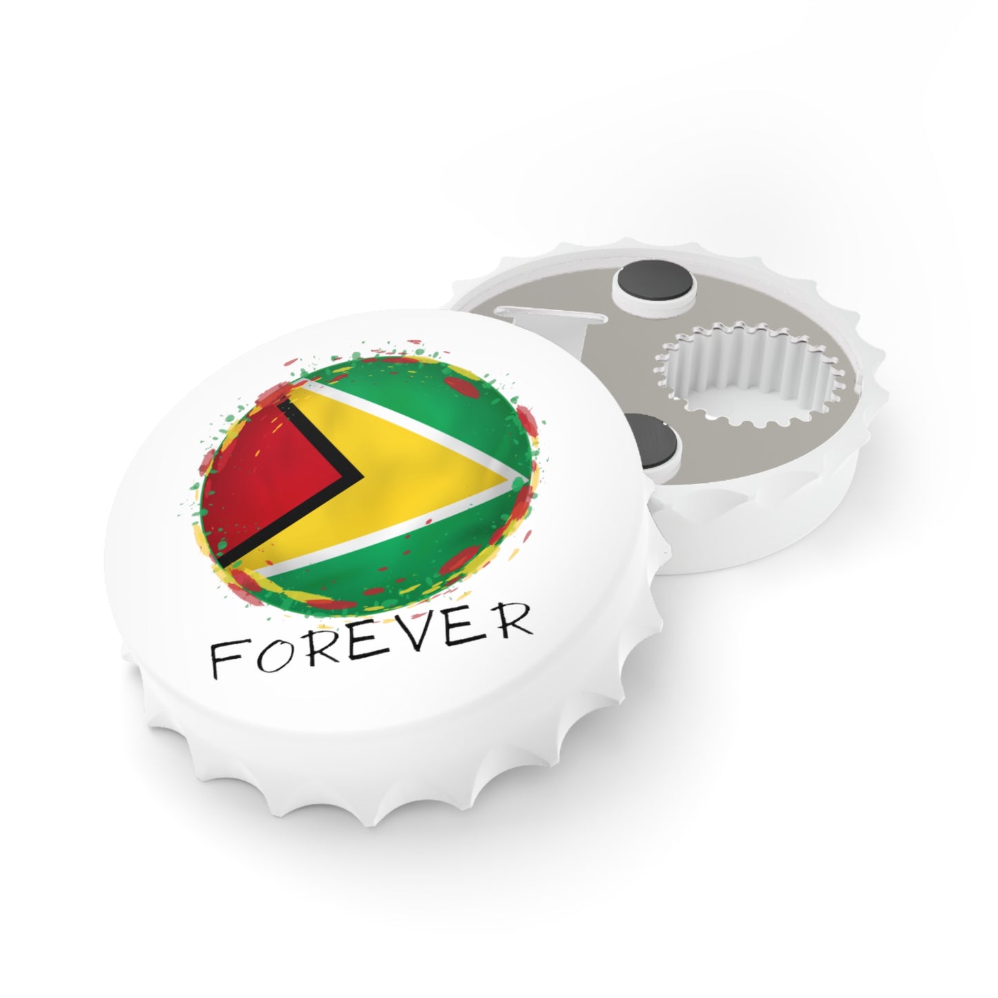 GUYANA Flag | 2-in-1 Bottle Opener with Magnetic Back | Souvenir or Everyday Use