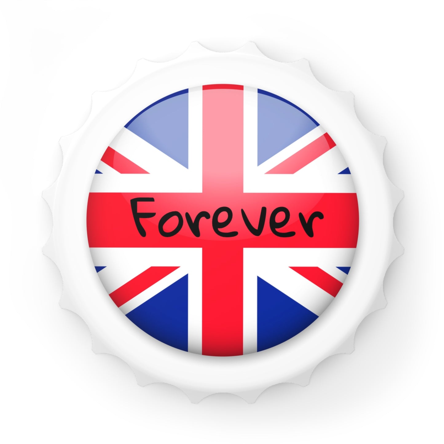 UNITED KINGDOM  |  ENGLAND | GREAT BRITAIN  | 2-in-1 Bottle Opener with Magnetic Back | Country Flag | Souvenir or Everyday Use |  White | One