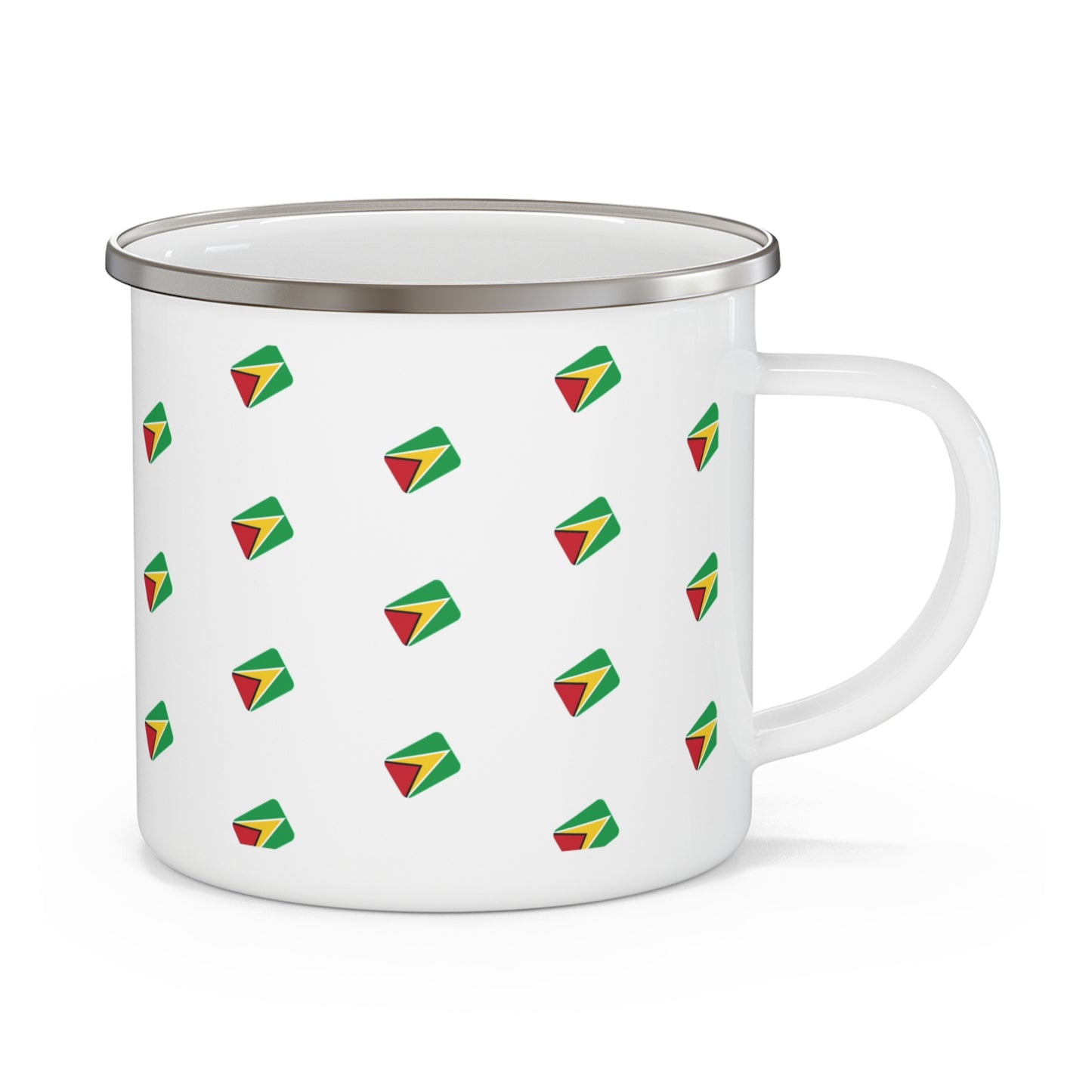 Guyana Flag Design, Enamel Camp Mug, Durable, 12oz