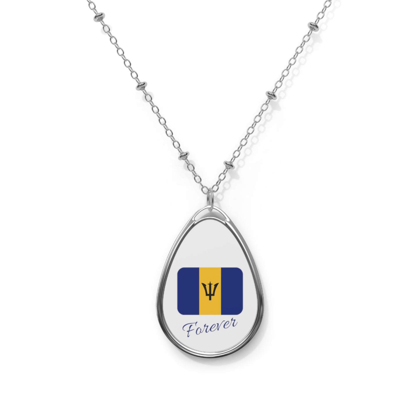 BARBADOS FOREVER | Women's Oval Necklace | Caribbean Souvenir