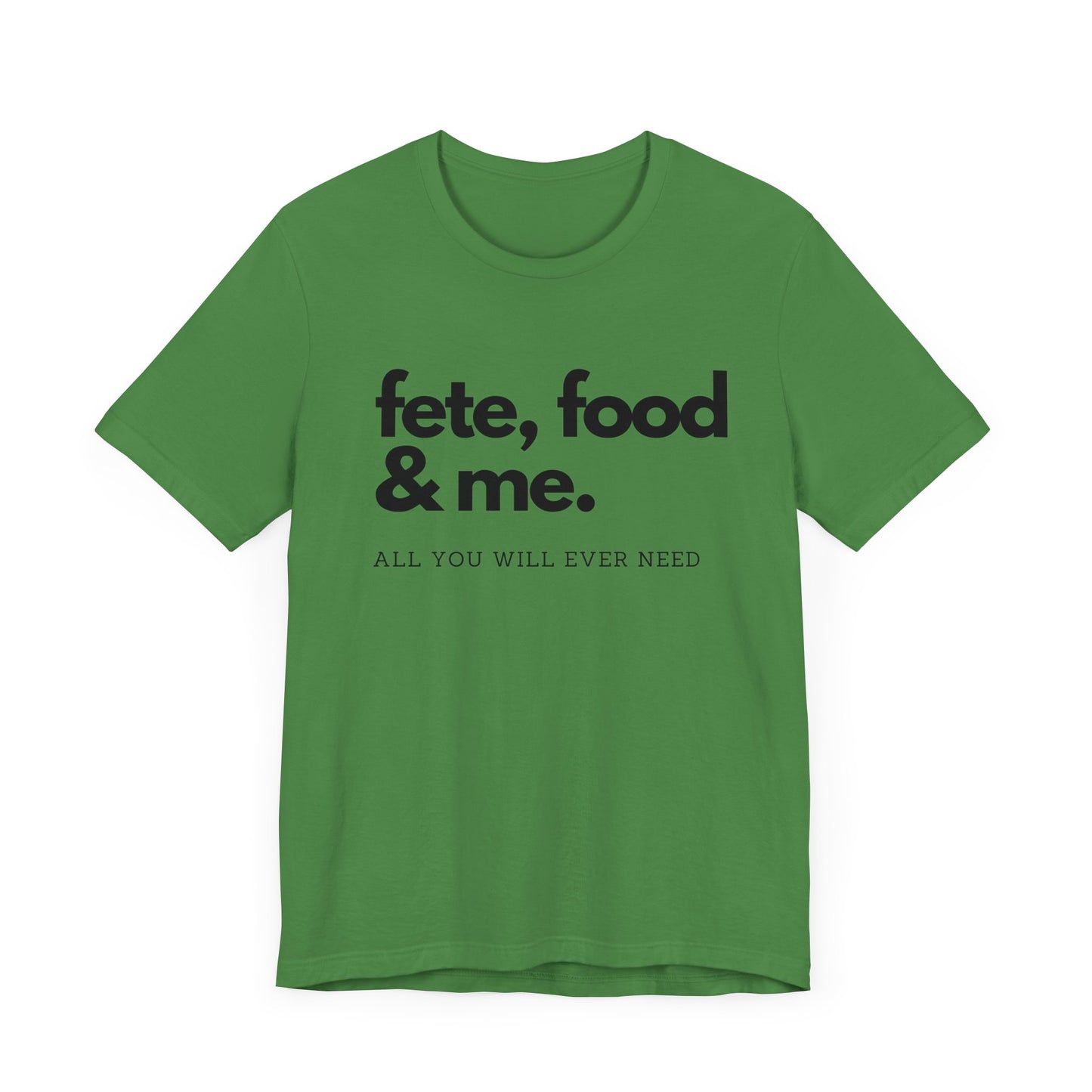 FETE, FOOD & ME | Cotton Jersey T-Shirt| Men or Women | Caribbean Music | Party | Vibe | Lime