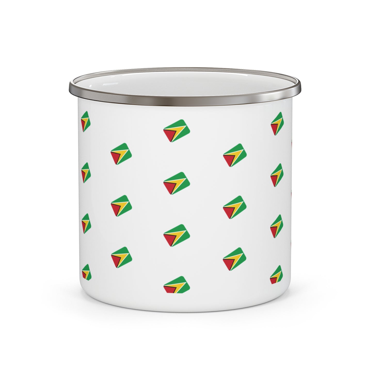 Guyana Flag Design, Enamel Camp Mug, Durable, 12oz