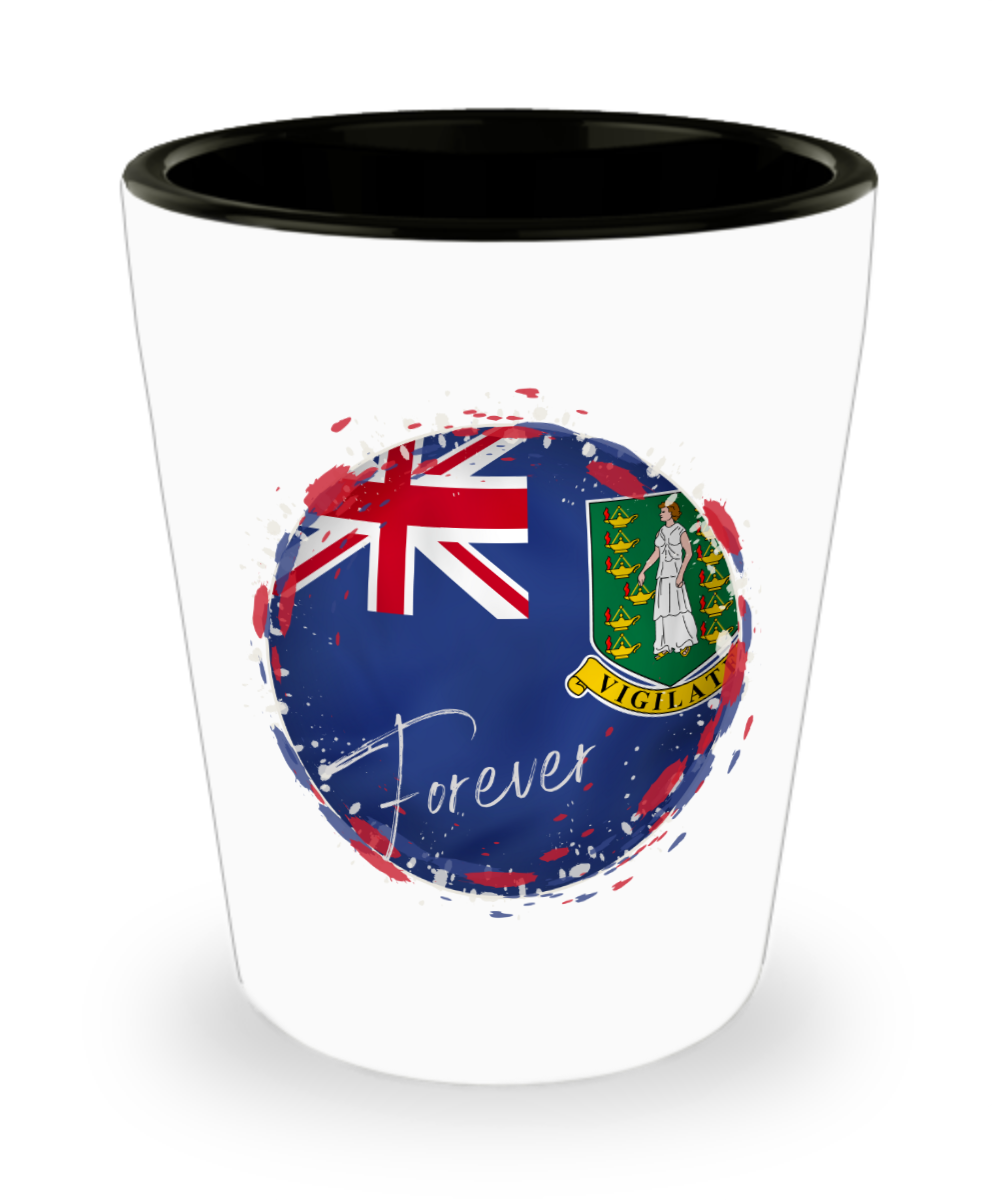 Shot Glass British Virgin Islands, Travel Gift, Souvenir, Collectible, I Love BVI, Flag, SG008