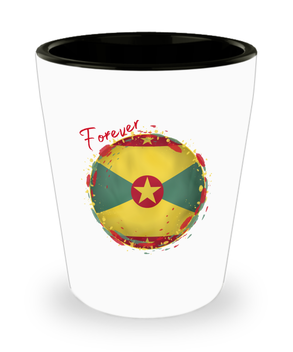 Shot Glass Grenada, Grenadian Travel Gift, Souvenir, Cruise Collectible, I Love Grenada, Flag, SG012