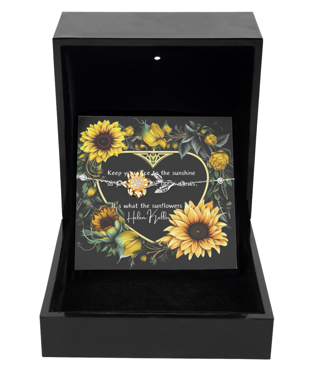 Sunvibez Sunflower Pendant Bracelet w/ CERTIFICATE of AUTHENTICITY