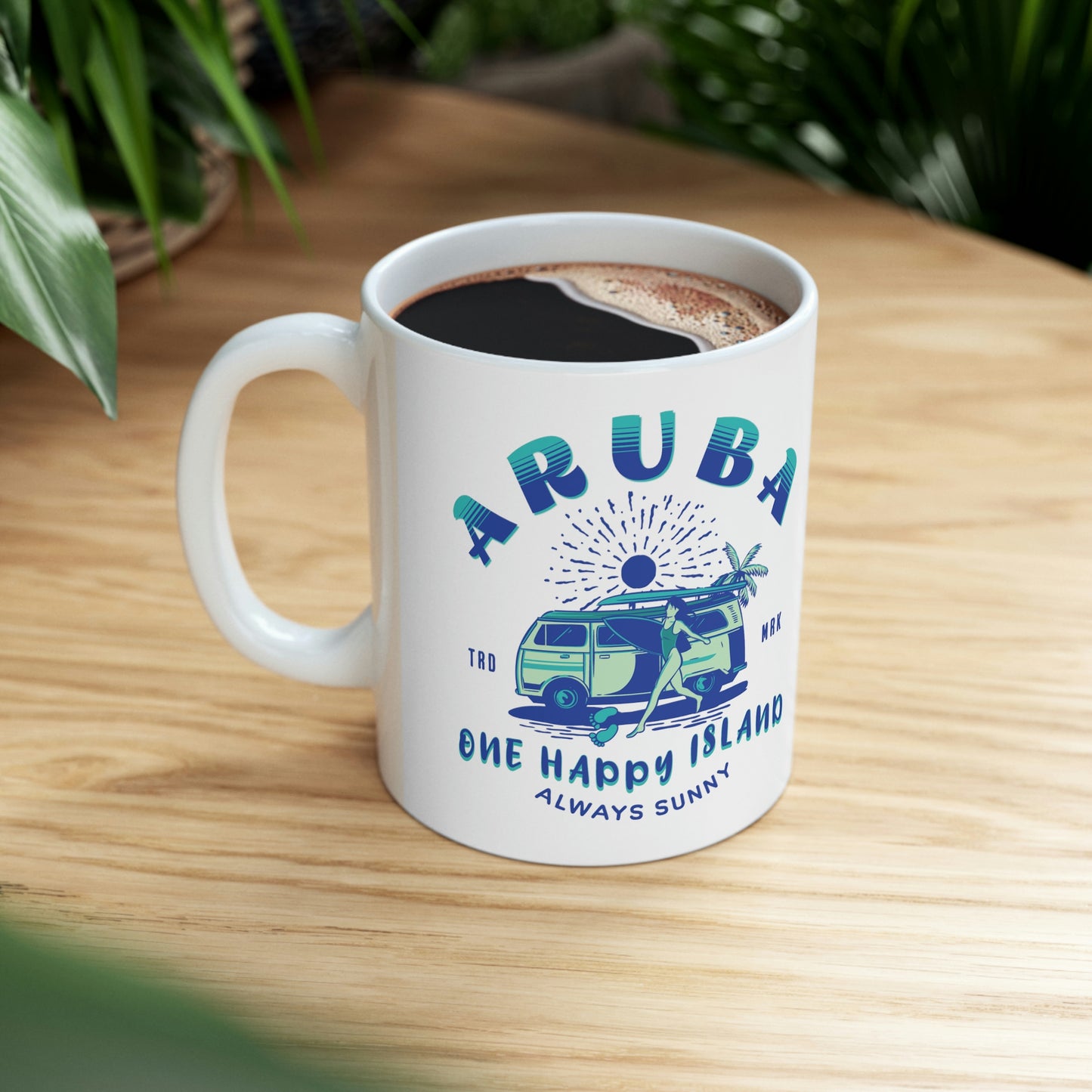 ARUBA White Cermaic Coffee Mug 11oz. - Embrace the Caribbean Vibe