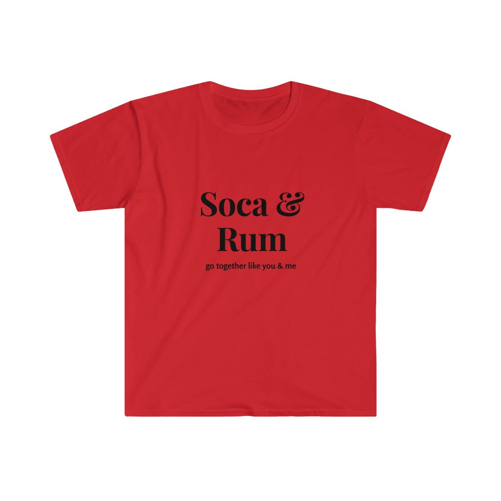 SOCA & RUM T-SHIRT | Men or Women | Caribbean Music | Slang | Party | Fete | Lime