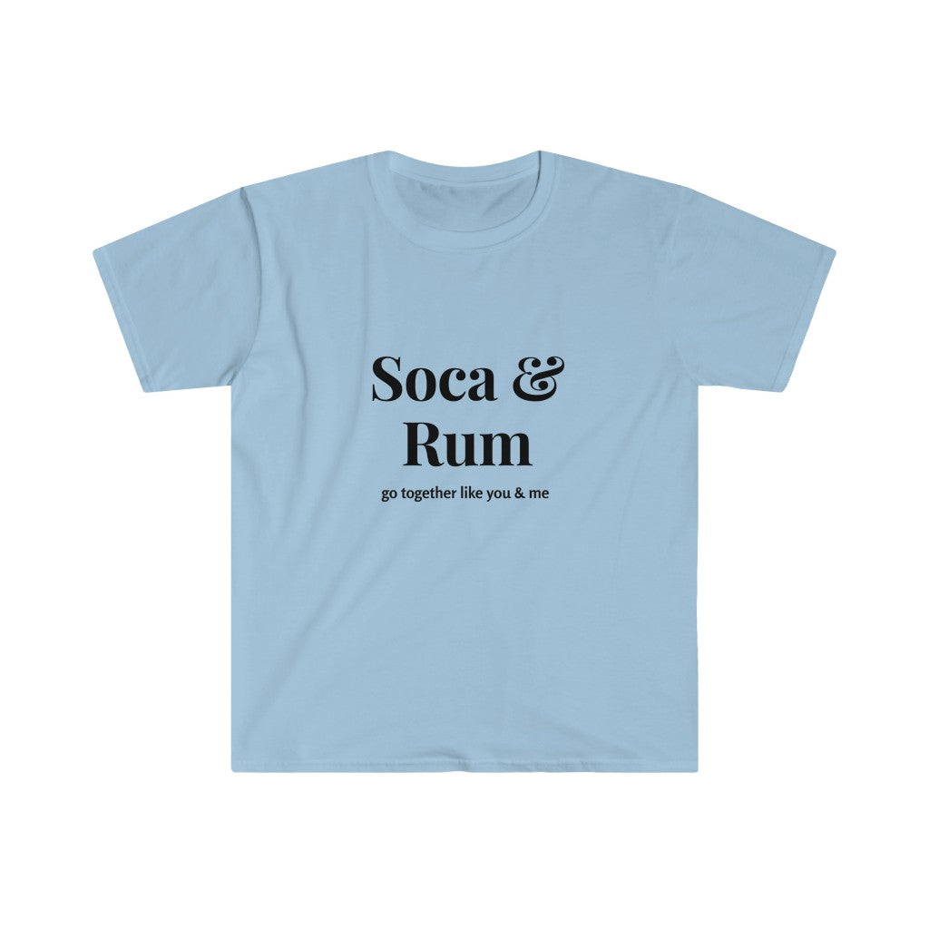 SOCA & RUM T-SHIRT | Men or Women | Caribbean Music | Slang | Party | Fete | Lime