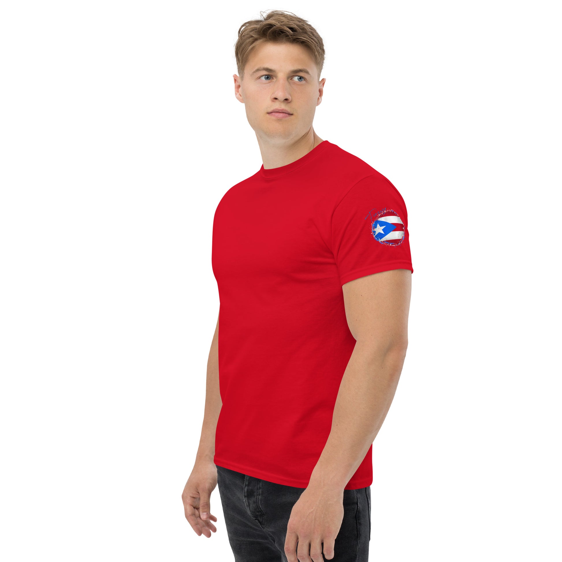 PUERTO RICO Men\'s classic tee, Mini Flag on Sleeves – sunvibezshop | T-Shirts